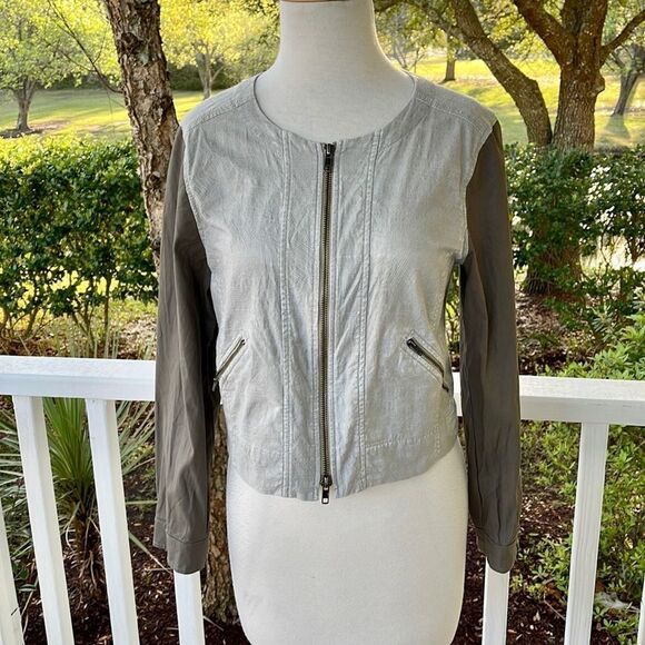 Eileen Fisher Two Tone Wool Cropped Jacket - Picture 1 of 6